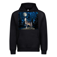 Black wolf howling at the moon Urban Hoodie - TumblerDesignByShophia