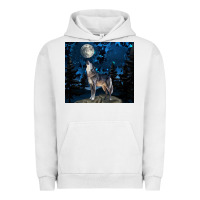 Pigment Lunar Rock wolf howling at the moon Urban Hoodie - TumblerDesignByShophia
