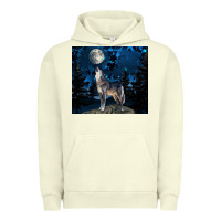 Pigment Pistachio wolf howling at the moon Urban Hoodie - TumblerDesignByShophia