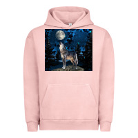 Pigment Salmon wolf howling at the moon Urban Hoodie - TumblerDesignByShophia
