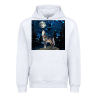 White wolf howling at the moon Urban Hoodie - TumblerDesignByShophia