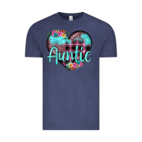 Vintage Denim auntie leopard turquoise heart Vintage Tee - JahusDesignShop