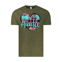 Vintage Olive auntie leopard turquoise heart Vintage Tee - JahusDesignShop