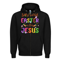 Black silly rabbit easter is for jesus Zipper Hoodie - MaliasSmallBusiness