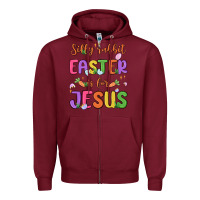 Burgundy silly rabbit easter is for jesus Zipper Hoodie - MaliasSmallBusiness
