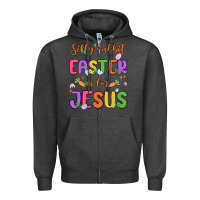 Charcoal Heather silly rabbit easter is for jesus Zipper Hoodie - MaliasSmallBusiness