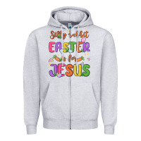 Heather Grey silly rabbit easter is for jesus Zipper Hoodie - MaliasSmallBusiness