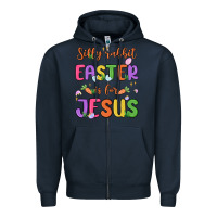 Navy silly rabbit easter is for jesus Zipper Hoodie - MaliasSmallBusiness