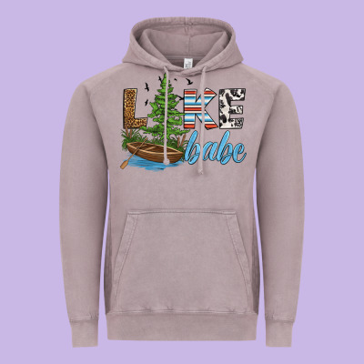 Lake Babe Vintage Hoodie Designed By Hra Design Shop