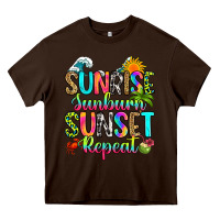 Chocolate Brown sunrise sunburn sunset repeat Heavy Core Tee - RanaPortraitStore