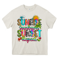 Cream sunrise sunburn sunset repeat Heavy Core Tee - RanaPortraitStore