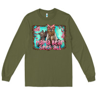 Army Green mama bear sees all Long Sleeve Tee - Artiststas