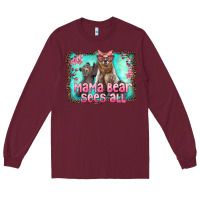 Burgundy mama bear sees all Long Sleeve Tee - Artiststas