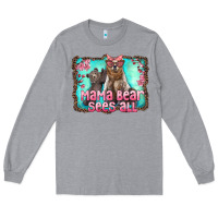 Heather Grey mama bear sees all Long Sleeve Tee - Artiststas