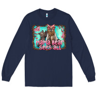 Navy mama bear sees all Long Sleeve Tee - Artiststas