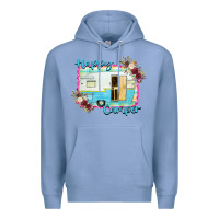 Colony Blue Happy Camper With Flowers Premium Hoodie - Bettercallsaul