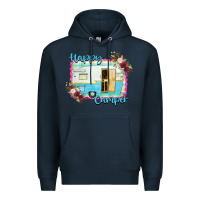 Navy Happy Camper With Flowers Premium Hoodie - Bettercallsaul