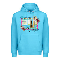 Ocean Blue Happy Camper With Flowers Premium Hoodie - Bettercallsaul