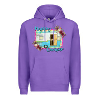 Purple Happy Camper With Flowers Premium Hoodie - Bettercallsaul