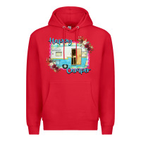 Red Happy Camper With Flowers Premium Hoodie - Bettercallsaul
