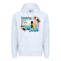 White Happy Camper With Flowers Premium Hoodie - Bettercallsaul