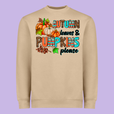 Autumn Leaves Pumpkin Please Heavyweight Sweatshirt Designed By Adodesignshop