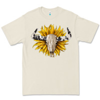 Bone cowhide bull skull and sunflower Premium Tee - BarkalooDesign