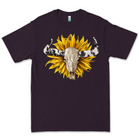 Plum cowhide bull skull and sunflower Premium Tee - BarkalooDesign