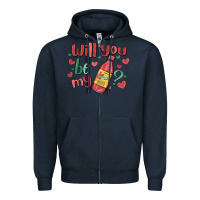 Navy will you be my Zipper Hoodie - MaliasSmallBusiness