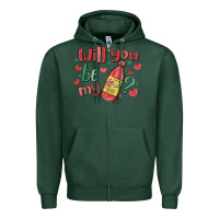 Sports Green will you be my Zipper Hoodie - MaliasSmallBusiness