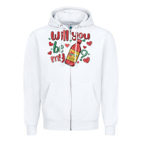 White will you be my Zipper Hoodie - MaliasSmallBusiness