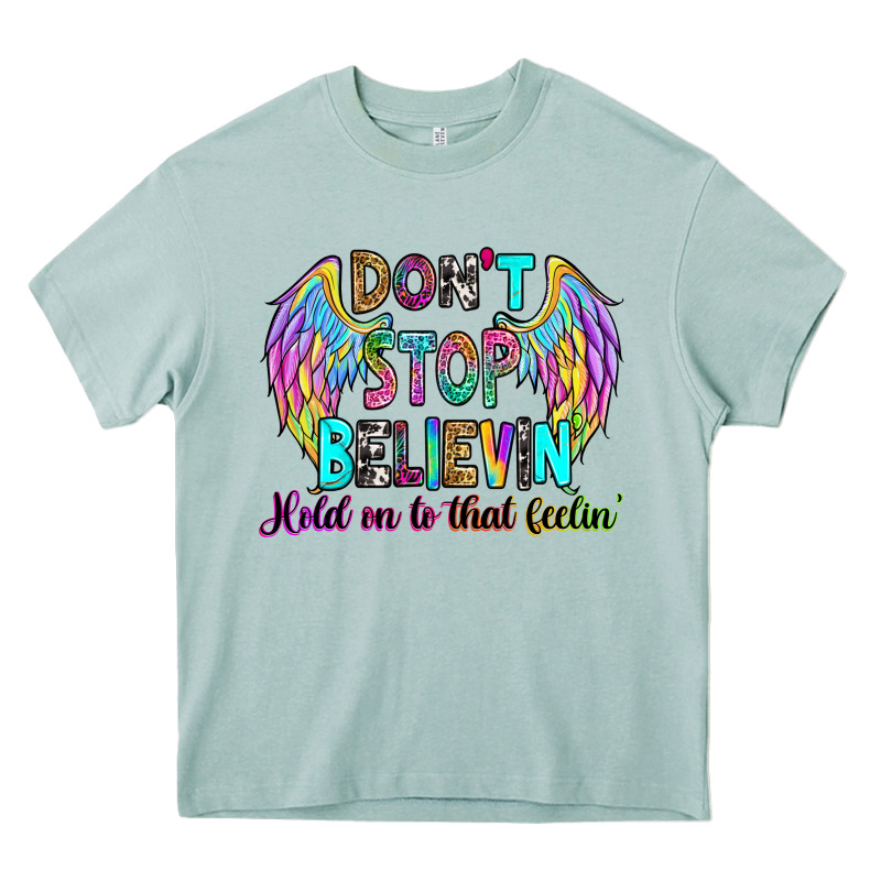 Don't Stop Believin' Hold On To That Feelin' Heavy Core Tee by RanaPortraitStore | Teevron