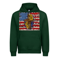 Forest Green jesus christ with american flag Urban Hoodie - TumblerDesignByShophia