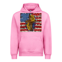 Fuchsia Pink jesus christ with american flag Urban Hoodie - TumblerDesignByShophia