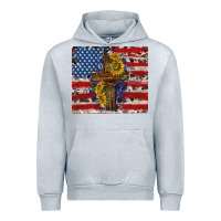 Heather Grey jesus christ with american flag Urban Hoodie - TumblerDesignByShophia