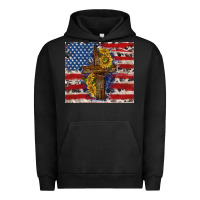 Pigment Black jesus christ with american flag Urban Hoodie - TumblerDesignByShophia