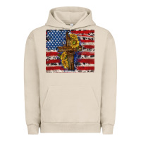 Pigment French Oak jesus christ with american flag Urban Hoodie - TumblerDesignByShophia