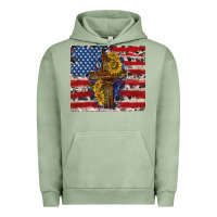 Pigment Oil Green jesus christ with american flag Urban Hoodie - TumblerDesignByShophia
