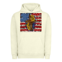 Jesus Christ With American Flag Urban Hoodie | Teevron
