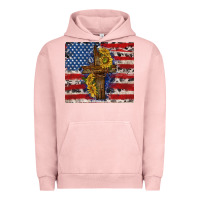 Pigment Salmon jesus christ with american flag Urban Hoodie - TumblerDesignByShophia