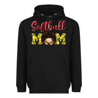 Black Softball Mom Heavyweight Hoodie - BundleAndBundleShop