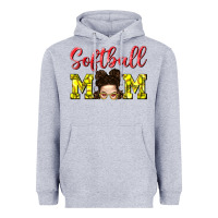 Heather Grey Softball Mom Heavyweight Hoodie - BundleAndBundleShop
