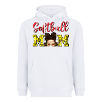 White Softball Mom Heavyweight Hoodie - BundleAndBundleShop