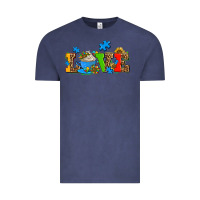 Vintage Denim autism coffee cup with sunflower Vintage Tee - AdoDesignShop
