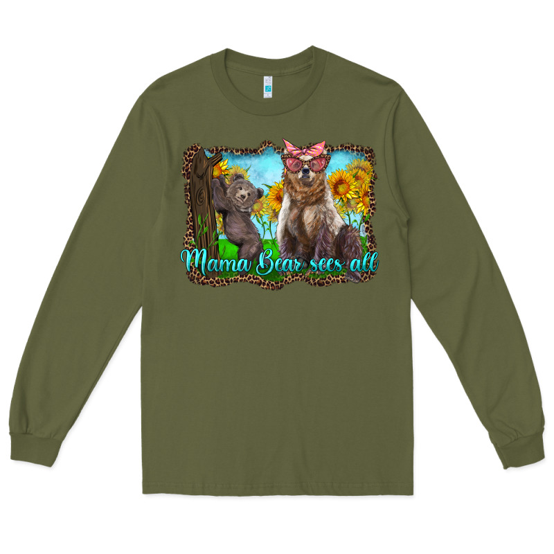Mama Bear Sees All With Sunflowers Long Sleeve Tee by Artiststas | Teevron