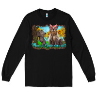 Black mama bear sees all with sunflowers Long Sleeve Tee - Artiststas