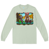 Matcha mama bear sees all with sunflowers Long Sleeve Tee - Artiststas