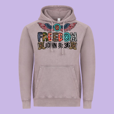 Freedom John Vintage Hoodie Designed By Cowhidedigitalart