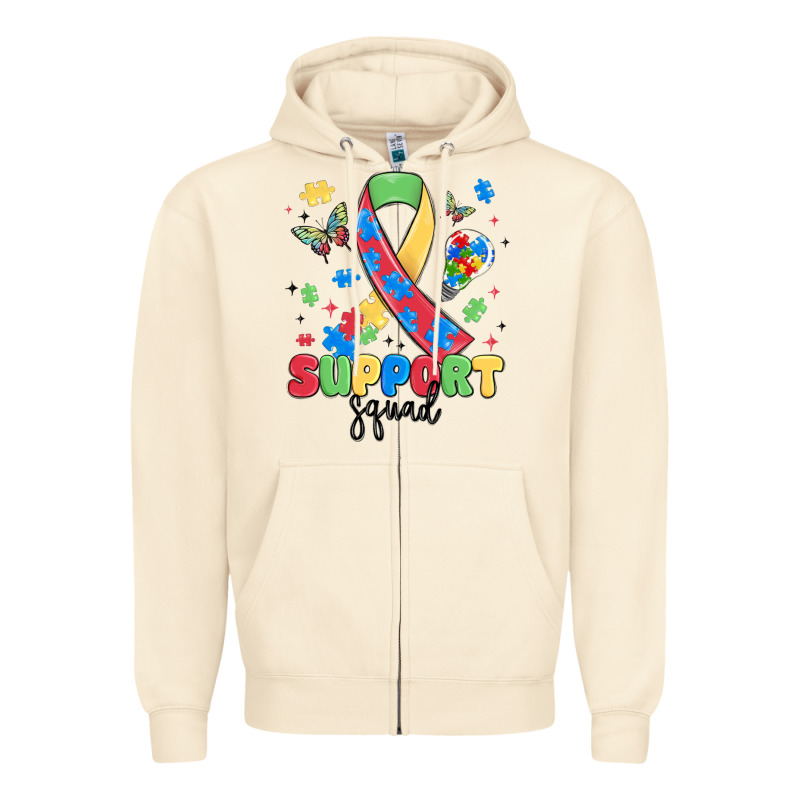 Support Squad Autism Zipper Hoodie by MaliasSmallBusiness | Teevron