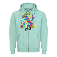 Seafoam support squad autism Zipper Hoodie - MaliasSmallBusiness